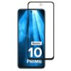 Excicore Tempered Glass Screen Guard for Redmi 10 Prime(Black) Edge to Edge Screen Coverage with Easy Installation Kit
