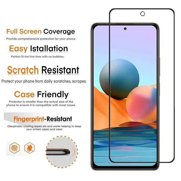 Excicore Tempered Glass Screen Protector For Redmi Note 10 Pro/Note 10 Pro Max, Edge To Edge Screen Coverage Guard - Image 4