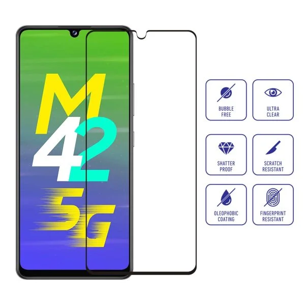 Excicore Tempered Glass Screen Protector For Samsung M42 5G, Edge To Edge Screen Coverage With Camera - Image 4