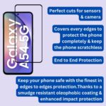 Excicore Tempered Glass Screen Protector for Samsung Galaxy A54 5G with Edge to Edge Screen Coverage Guard - Image 3