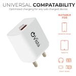 Ovista 12W/2.8amp Single Port Usb Smart Charger Fast Charging Power Adaptor With Data Cable - Image 5
