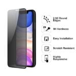 EXCICORE Privacy Tempered Glass for iPhone XS Max , iPhone 11 Pro Max (Black) , Pack of 1 - Image 3