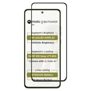 motorola moto g86 power tempered glass screen protector