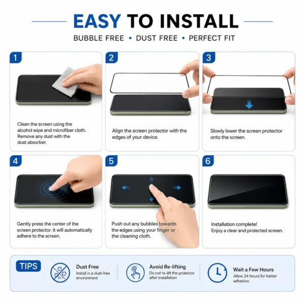 Excicore OnePlus Nord CE6 5G Tempered Glass Screen Protector | 9H Hardness HD Clear Bubble Free - Image 4